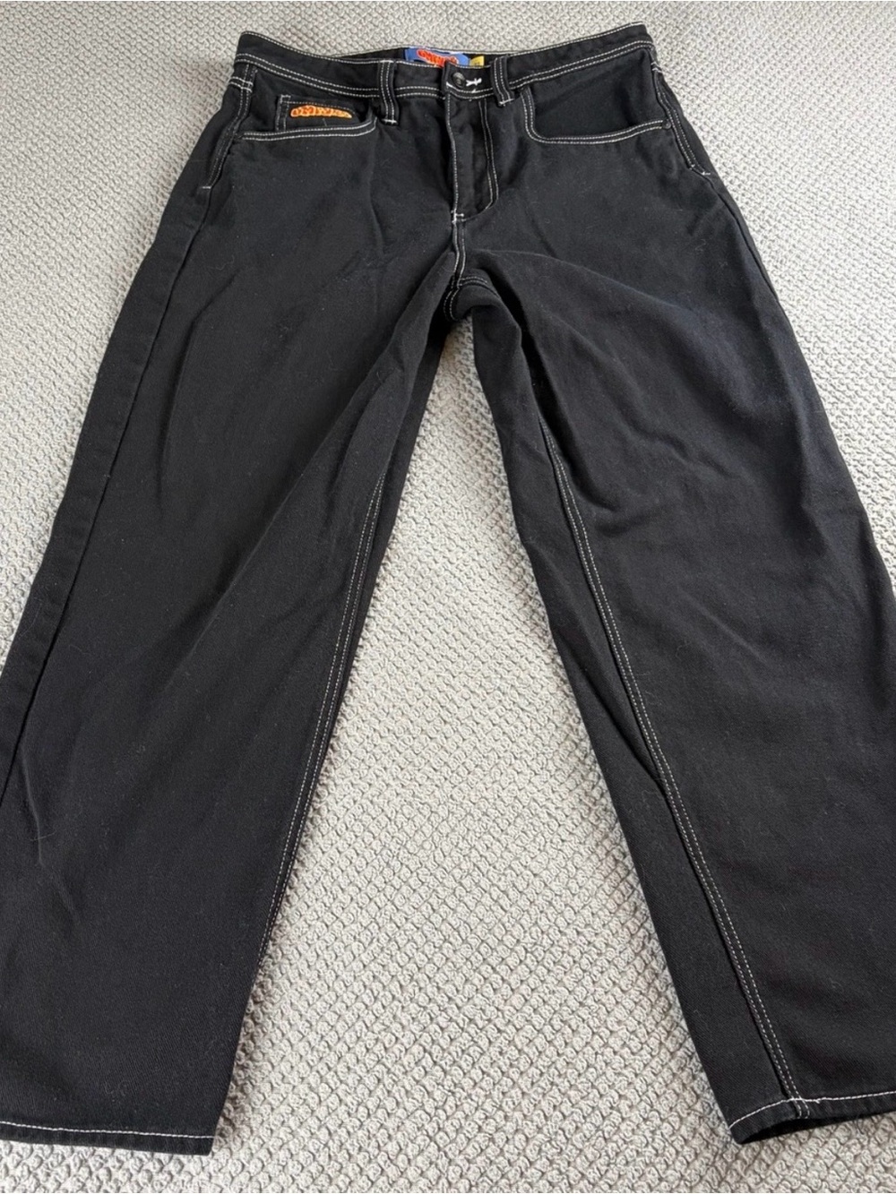 Empyre Men’s Straight Jeans Black with Contrast Stitching